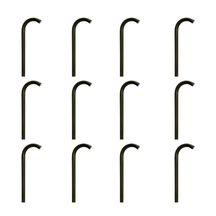 Outdoor Landscape Lighting LED 12V Low Voltage PLB21 4x/8x/12x Package Cast Brass 3W 3000K Warm White Integrated LED Cane Style Curved 12V Low Voltage Pathway Light Dark Brass 12 Pack