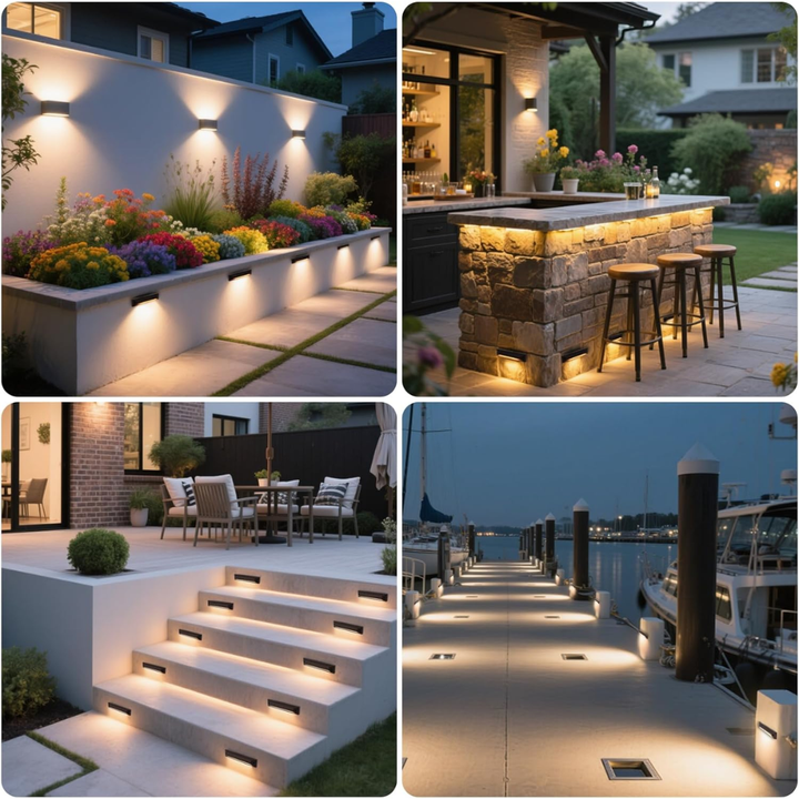 Outdoor Landscape Lighting LED 12V Low Voltage STLA13 6 and 8 Pack Low Voltage 12V 5W 8" 5CCT 2200K/2700K/3000K/4000K/5000K LED Landscape Deck Light, Outdoor Retaining Wall Lights, IP65 Waterproof Step Lights, for Stair Lighting and Yard Patio Pathway Walkway