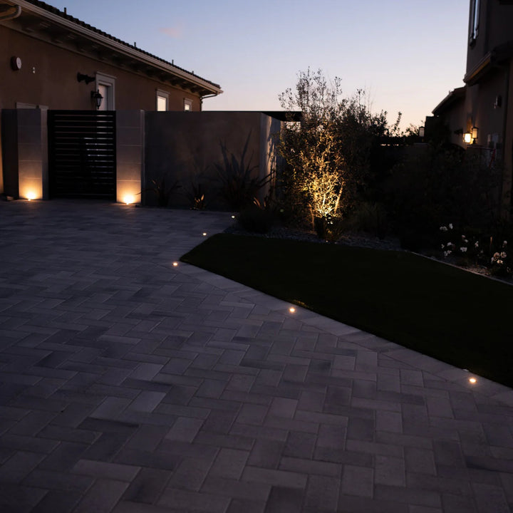 Outdoor Landscape Lighting LED 12V Low Voltage UNBP07 Mortirolo Brass / Stainless Steel In-Ground Well Light Low Voltage Outdoor Lighting