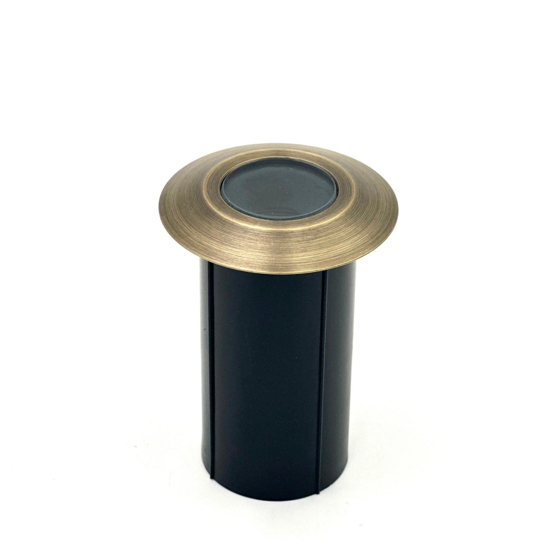 Outdoor Landscape Lighting LED 12V Low Voltage UNBP07 Mortirolo Brass / Stainless Steel In-Ground Well Light Low Voltage Outdoor Lighting Antique Brass