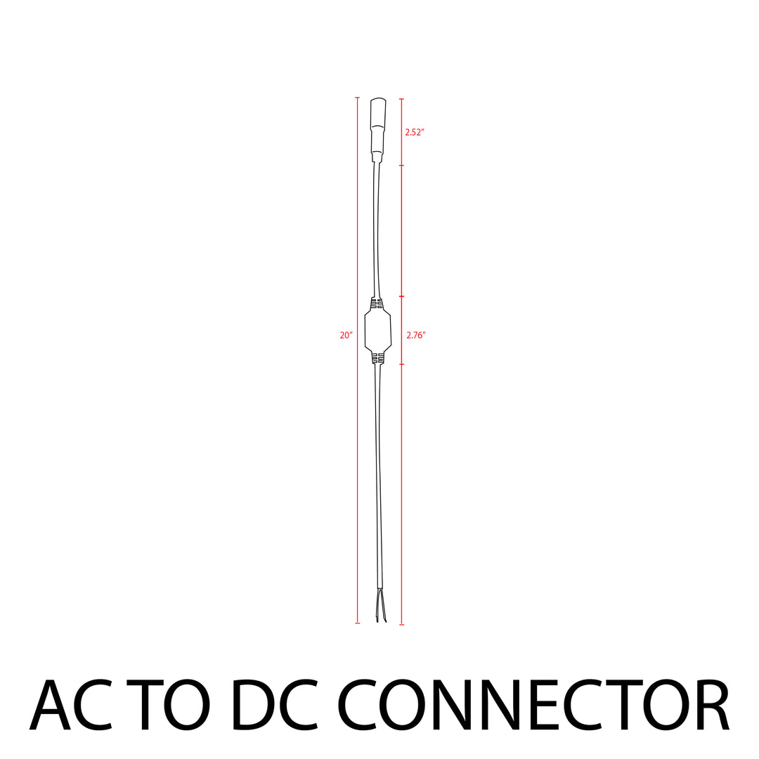 Outdoor Landscape Lighting LED 12V Low Voltage RL100 DC Connectors and DC-to-AC 50W Max Connector for 12V LED Low Voltage Rope Lights Outdoor IP65