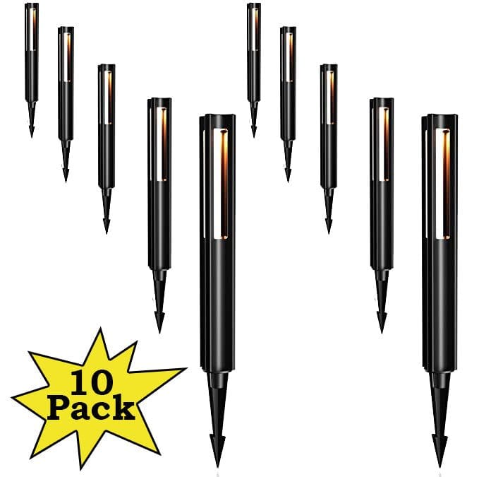 Outdoor Landscape Lighting LED 12V Low Voltage ALP53 Low Voltage Pathway Lights Package Cast Aluminum, 3W 12V AC/DC LED Walkway Lighting 12 Pack