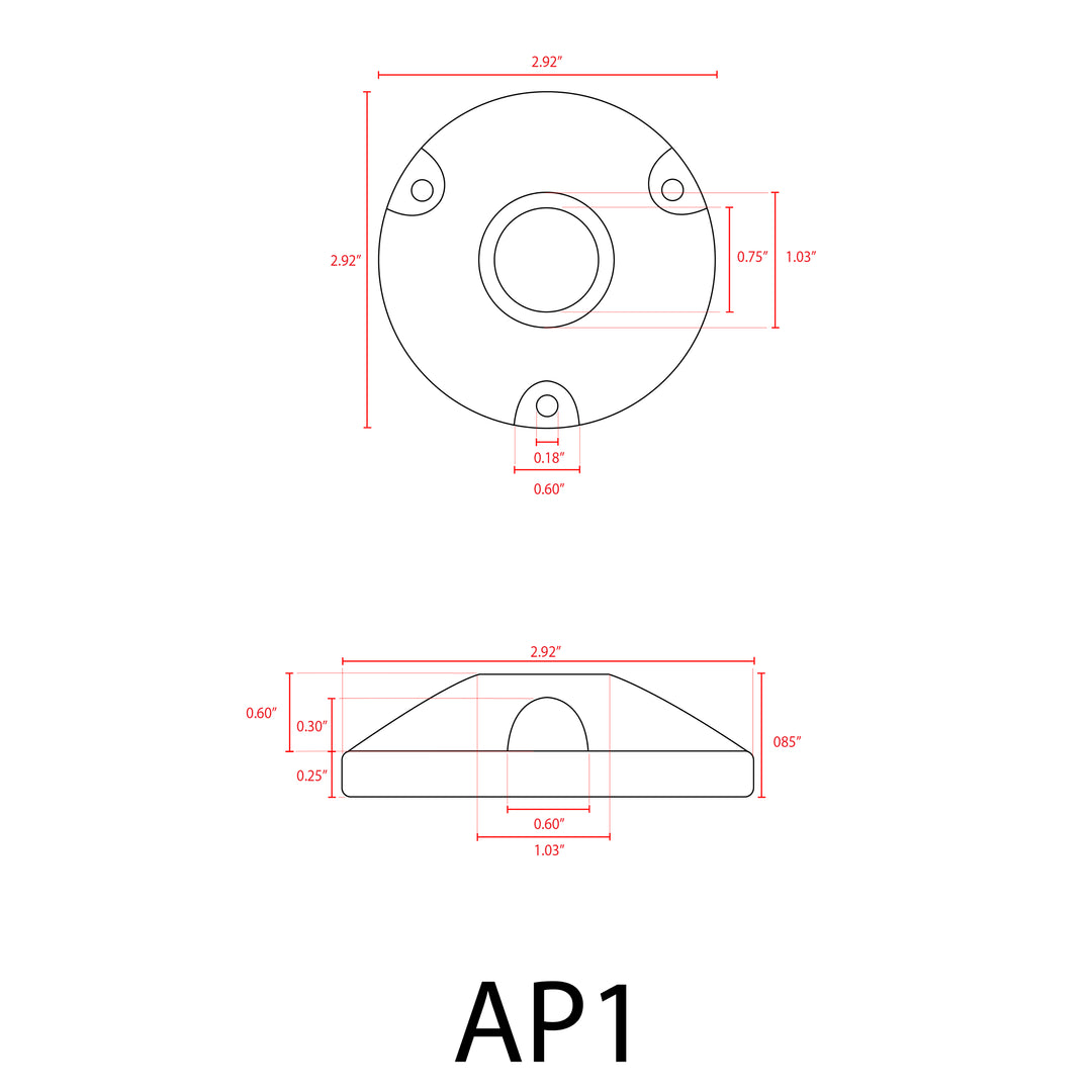 Outdoor Landscape Lighting LED 12V Low Voltage AP1 Cast Aluminum Round Surface Mount Tree Bracket | Landscape Lighting Accessory