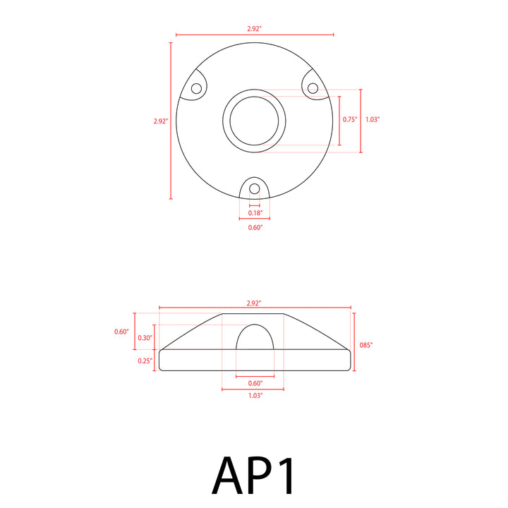 Outdoor Landscape Lighting LED 12V Low Voltage AP1 Cast Aluminum Round Surface Mount Tree Bracket | Landscape Lighting Accessory