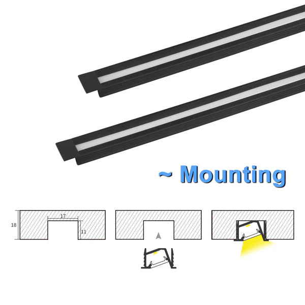 Outdoor Landscape Lighting LED 12V Low Voltage AP42 8 ft Aluminum Channel 0.78″ (W) x .0.45″ (H) for LED Strip Light with Cover and End Caps | 25 Pack