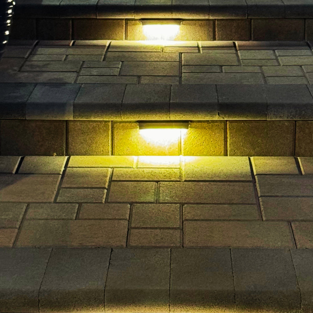 Outdoor Landscape Lighting LED 12V Low Voltage STB01 4x/8x/12x Package 1W 3000K Warm White Small 12V Low Voltage Aluminum 5" Hardscape Paver Light Retaining Wall LED Step Lighting