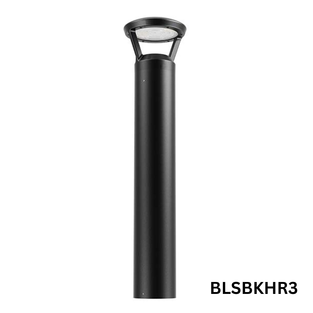 Outdoor Landscape Lighting LED 12V Low Voltage BLSBKHR 42" Black Round 120V Line Voltage Aluminum Bollard Lights Adjustable 14W/19W24W 3CCT 3000K/4000K/5000K 140LM/W Commercial Bollard Path Light Outdoor Lighting with Dusk to Dawn Photocell IP65 Waterproof 4