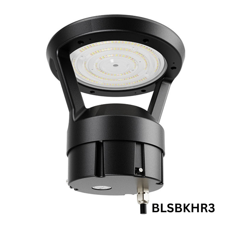 Outdoor Landscape Lighting LED 12V Low Voltage BLSBKHR 42" Black Round 120V Line Voltage Aluminum Bollard Lights Adjustable 14W/19W24W 3CCT 3000K/4000K/5000K 140LM/W Commercial Bollard Path Light Outdoor Lighting with Dusk to Dawn Photocell IP65 Waterproof