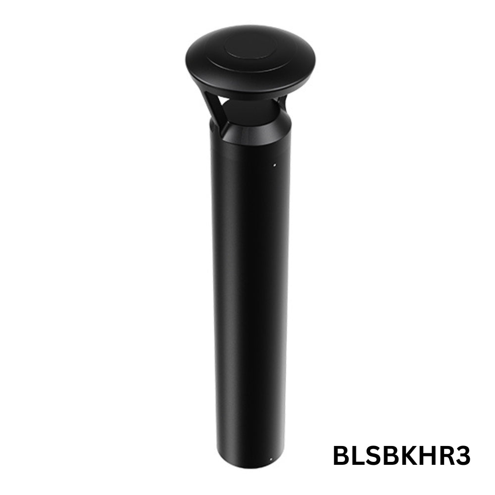Outdoor Landscape Lighting LED 12V Low Voltage BLSBKHR 42" Black Round 120V Line Voltage Aluminum Bollard Lights Adjustable 14W/19W24W 3CCT 3000K/4000K/5000K 140LM/W Commercial Bollard Path Light Outdoor Lighting with Dusk to Dawn Photocell IP65 Waterproof