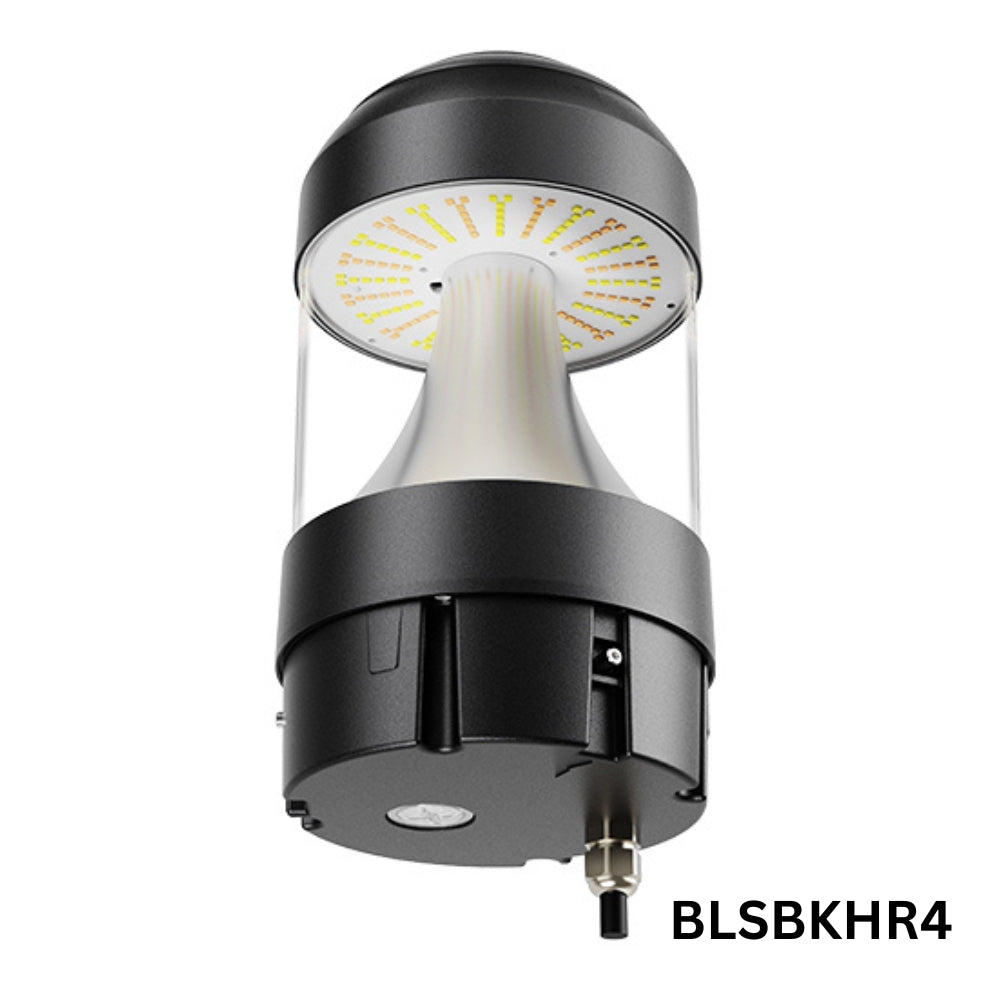 Outdoor Landscape Lighting LED 12V Low Voltage BLSBKHR 42" Black Round 120V Line Voltage Aluminum Bollard Lights Adjustable 14W/19W24W 3CCT 3000K/4000K/5000K 140LM/W Commercial Bollard Path Light Outdoor Lighting with Dusk to Dawn Photocell IP65 Waterproof