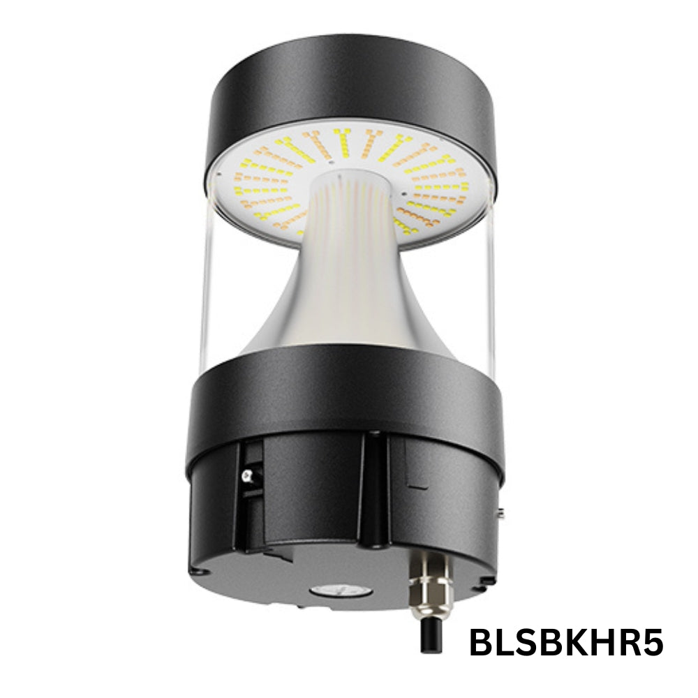 Outdoor Landscape Lighting LED 12V Low Voltage BLSBKHR 42" Black Round 120V Line Voltage Aluminum Bollard Lights Adjustable 14W/19W24W 3CCT 3000K/4000K/5000K 140LM/W Commercial Bollard Path Light Outdoor Lighting with Dusk to Dawn Photocell IP65 Waterproof