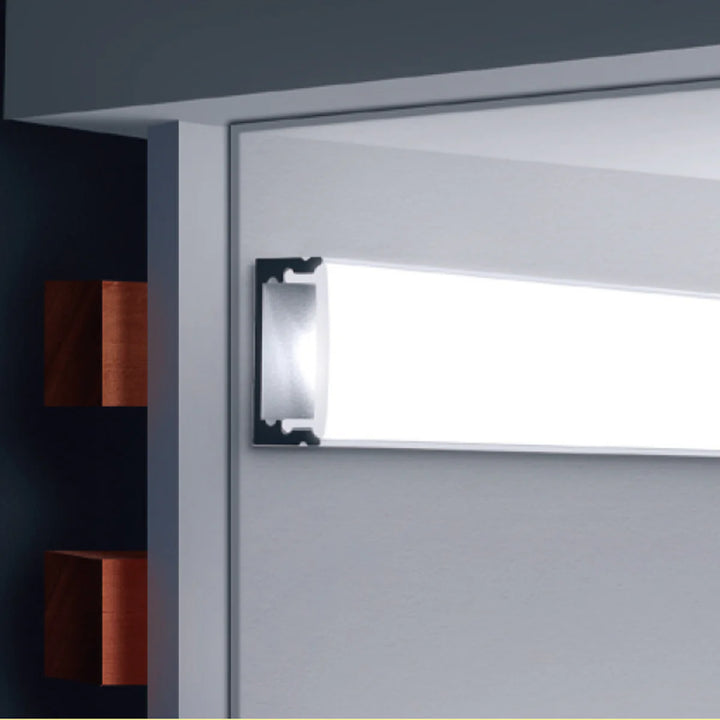 Outdoor Landscape Lighting LED 12V Low Voltage BN252 Rectangular Surface Mounted 8 ft Aluminum Channel 10 Pack for 0.43" LED Strip Light Cover with End Caps
