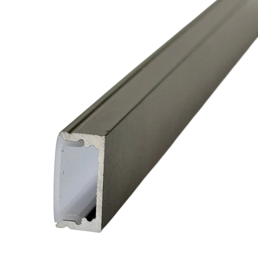 Outdoor Landscape Lighting LED 12V Low Voltage BN252 Rectangular Surface Mounted 8 ft Aluminum Channel 10 Pack for 0.43" LED Strip Light Cover with End Caps