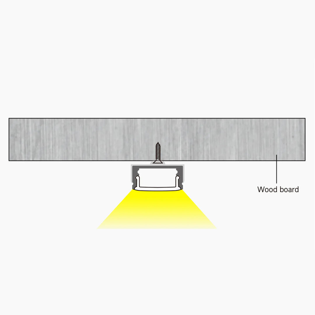 Outdoor Landscape Lighting LED 12V Low Voltage BN252 Rectangular Surface Mounted 8 ft Aluminum Channel 10 Pack for 0.43" LED Strip Light Cover with End Caps