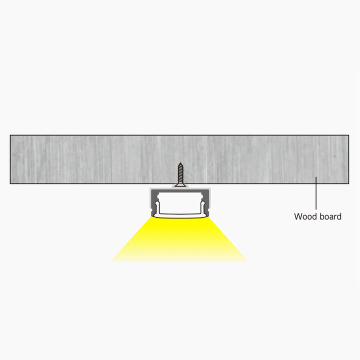 Outdoor Landscape Lighting LED 12V Low Voltage BN252 Rectangular Surface Mounted 8 ft Aluminum Channel 10 Pack for 0.43" LED Strip Light Cover with End Caps