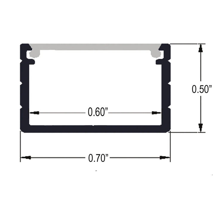 Outdoor Landscape Lighting LED 12V Low Voltage BN269 Rectangular 8 ft Aluminum Channel 0.70" x 0.50" 10 Pack LED Strip Light Cover End Caps