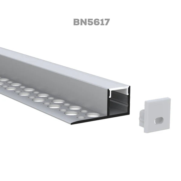 Outdoor Landscape Lighting LED 12V Low Voltage BN5617 Surface Mount 8 ft Aluminum Channel 0.53" x 1.30" 10 Pack LED Strip Light Cover End Caps