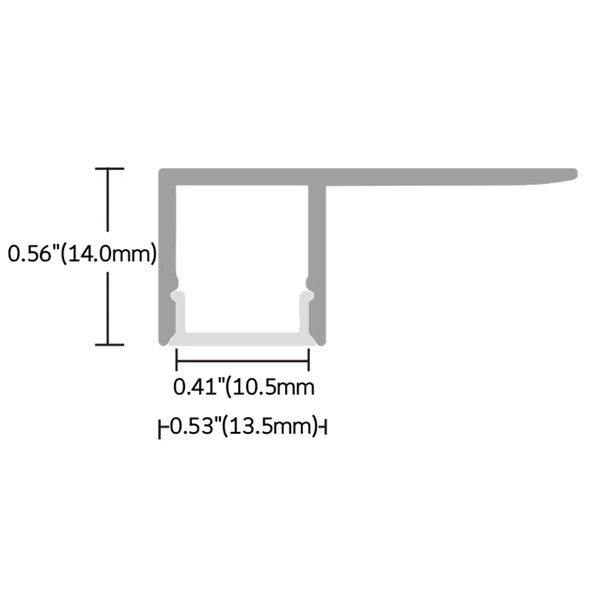 Outdoor Landscape Lighting LED 12V Low Voltage BN5617 Surface Mount 8 ft Aluminum Channel 0.53" x 1.30" 10 Pack LED Strip Light Cover End Caps