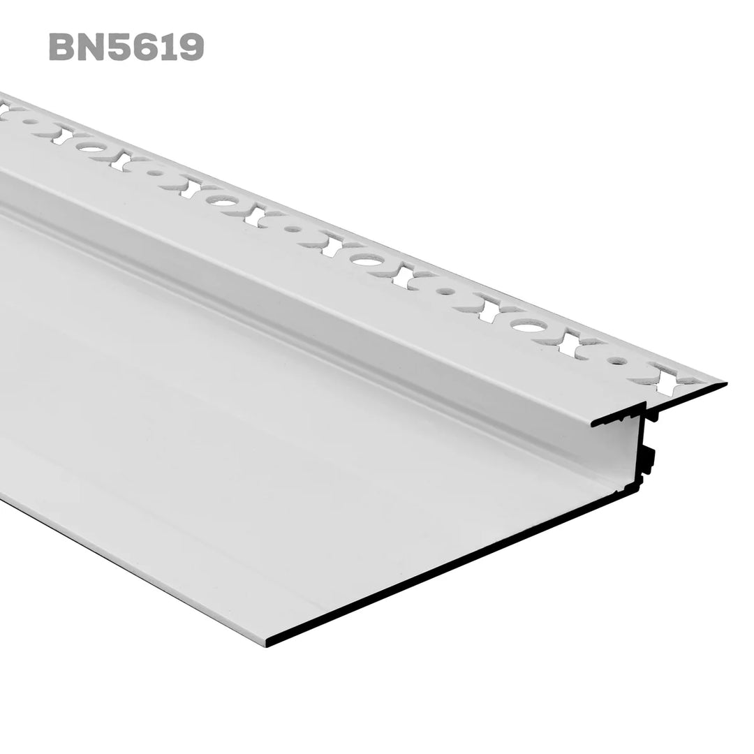 Outdoor Landscape Lighting LED 12V Low Voltage BN5619 Plaster In Baseboard 8 ft Architectural Wall Recessed Aluminum Channel 3.97" x 0.79" 10 Pack LED Strip Light Cover