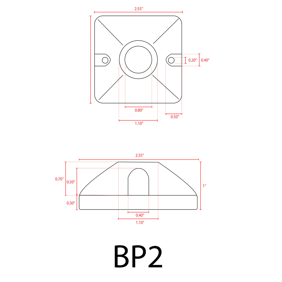 Outdoor Landscape Lighting LED 12V Low Voltage BP2 Brass Tree Mount Rectangular Bracket for Landscape Lighting Fixture