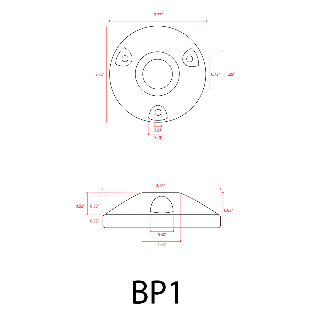Outdoor Landscape Lighting LED 12V Low Voltage BP1 Cast Brass Round Surface Mount Tree Bracket | Landscape Lighting Accessory