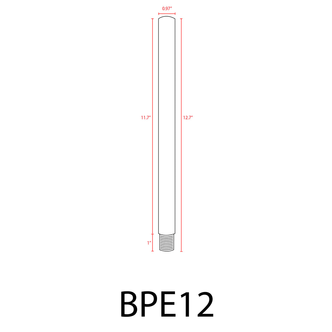 Outdoor Landscape Lighting LED 12V Low Voltage BPE Cast Brass Post Extension 6", 12" or 24" | Landscape Lighting Accessory