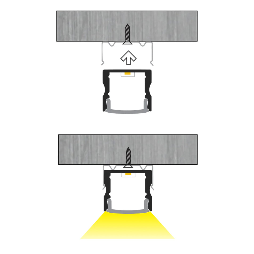 Outdoor Landscape Lighting LED 12V Low Voltage BN253 Square Surface Mounted 8 ft Aluminum Channel 10 Pack for 0.49" LED Strip Light Cover with End Caps