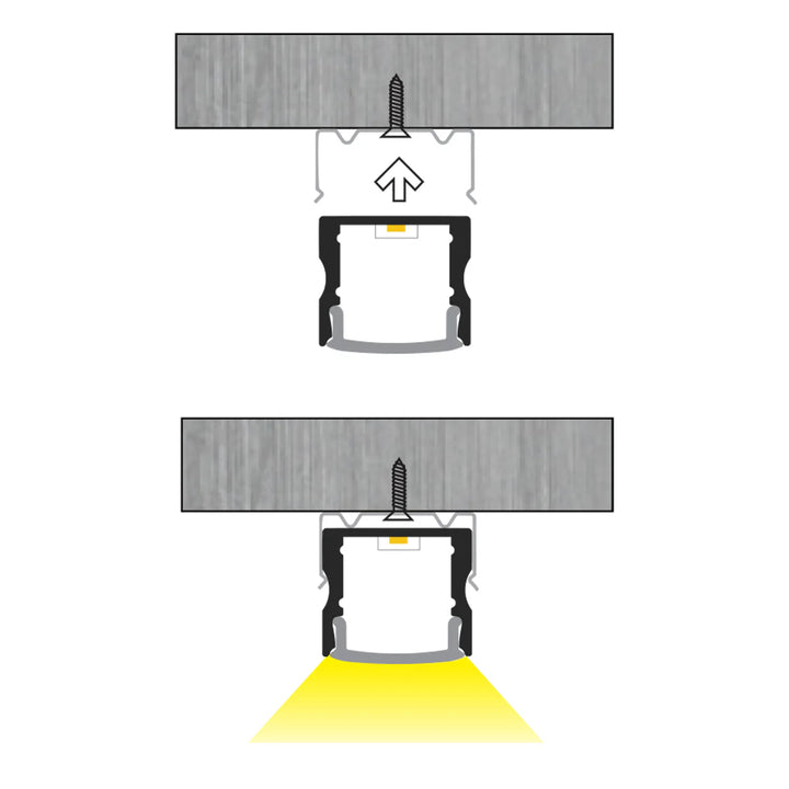 Outdoor Landscape Lighting LED 12V Low Voltage BN253 Square Surface Mounted 8 ft Aluminum Channel 10 Pack for 0.49" LED Strip Light Cover with End Caps