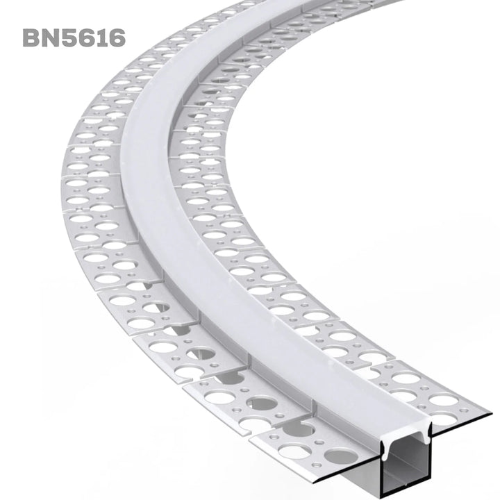 Outdoor Landscape Lighting LED 12V Low Voltage BN5616 Plaster In 8 ft Bendable Aluminum Channel 2.04" x 0.59" 10 Pack LED Strip Light Cover