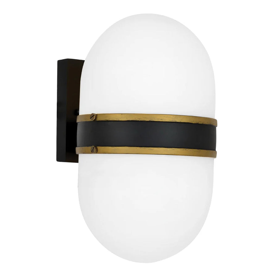 Outdoor Landscape Lighting LED 12V Low Voltage Brian Patrick Flynn Capsule 1 Light Outdoor Sconce 6"x10" Stainless Steel and Glass Matte Black with Textured Gold Finish 120V 1 E26 Medium Base LED Bulb Socket for Patio, Garden, Interior and Exterior Walls