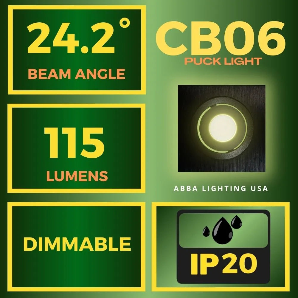 Outdoor Landscape Lighting LED 12V Low Voltage CB06 4x/8x/12x Package 1.5W DC12V Low Voltage Dimmable Recessed Square Cast Aluminum LED Puck Light Cabinet Downlighting 3000K or 5000K