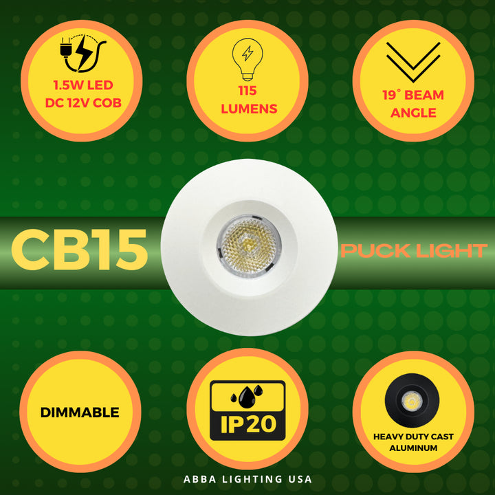 Outdoor Landscape Lighting LED 12V Low Voltage CB15 4x/8x/12x Package 1.5W DC12V Low Voltage Round Recessed Cast Aluminum Cabinet Light Energy Saving Dimmable LED Downlighting 3000K or 5000K