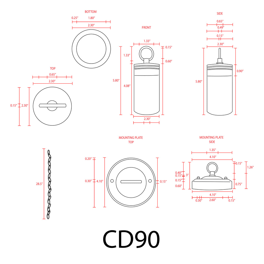 Outdoor Landscape Lighting LED 12V Low Voltage CD90 4x/8x/12x Package AC12V Low Voltage 3000K Warm White Integrated LED Philips Bulb Cylinder Pendant Light Hanging Spotlight