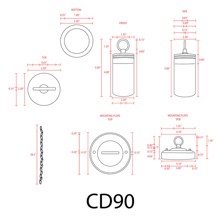 Outdoor Landscape Lighting LED 12V Low Voltage CD90 4x/8x/12x Package AC12V Low Voltage 3000K Warm White Integrated LED Philips Bulb Cylinder Pendant Light Hanging Spotlight