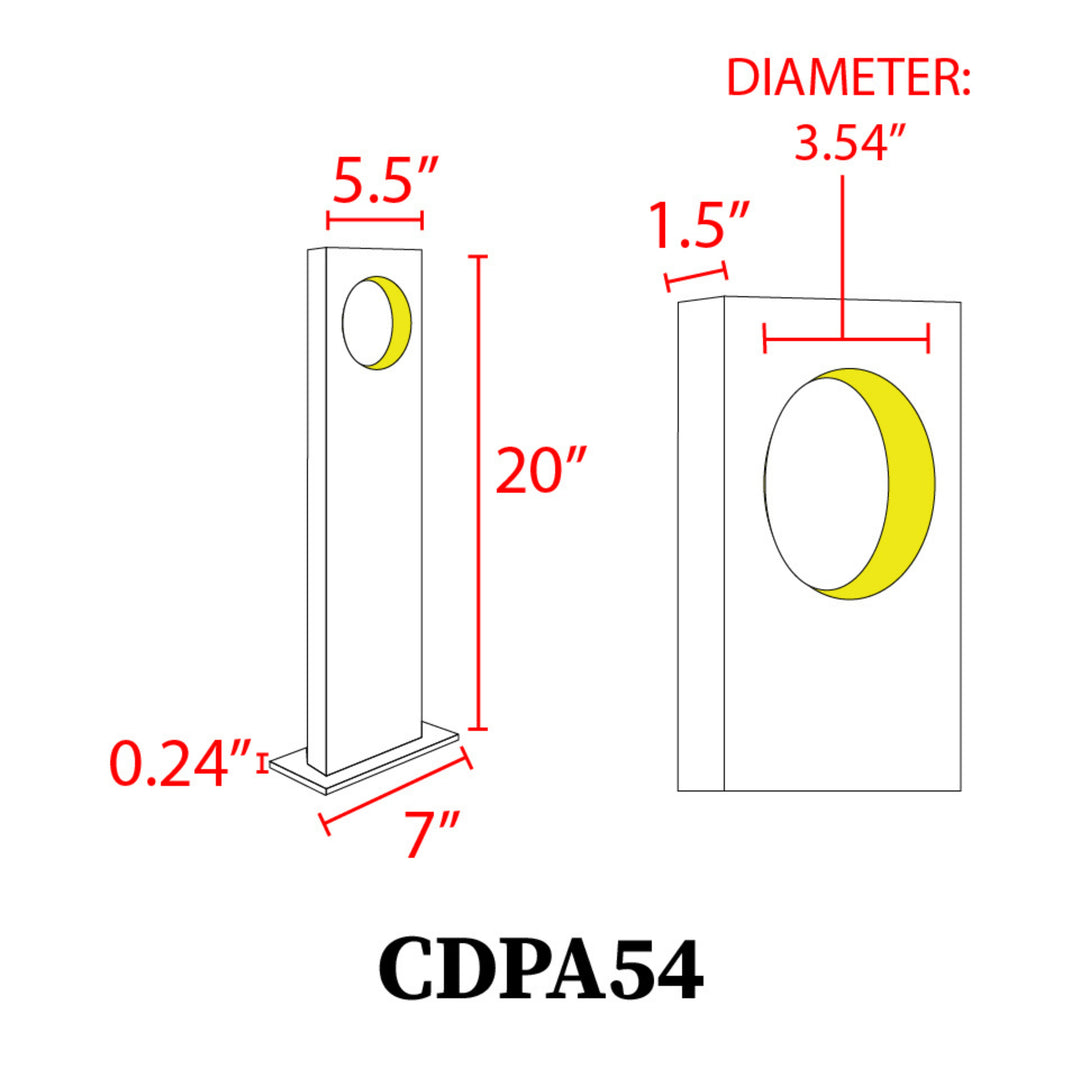 Outdoor Landscape Lighting LED 12V Low Voltage CDPA54 Cast Aluminum Path Light | 3W 3000K Warm White Integrated LED 12V Low Voltage Landscape Light