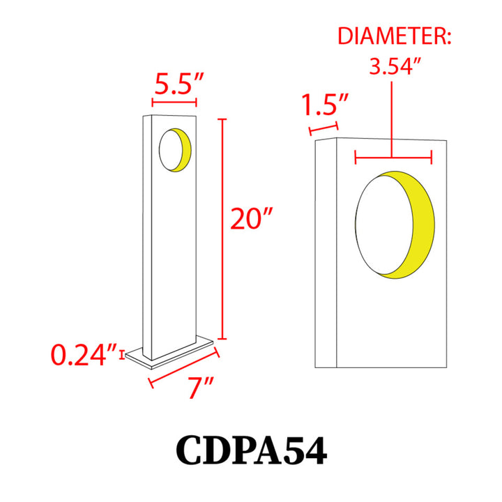 Outdoor Landscape Lighting LED 12V Low Voltage CDPA54 Cast Aluminum Path Light | 3W 3000K Warm White Integrated LED 12V Low Voltage Landscape Light