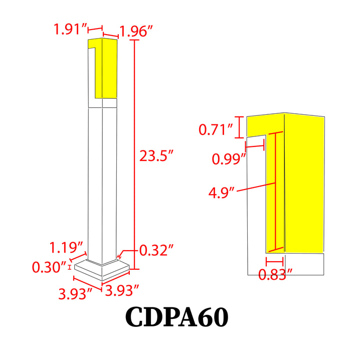 Outdoor Landscape Lighting LED 12V Low Voltage CDPA60 Cast Aluminum Path Light | 10W 3000K Warm White Integrated LED 12V Low Voltage Landscape Light