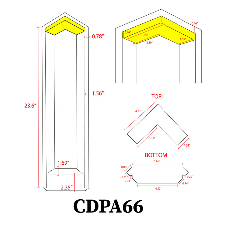 Outdoor Landscape Lighting LED 12V Low Voltage CDPA66 4x/8x/12x Package 10W 3000K Warm White Integrated LED Modern Low Voltage Bollard Light Landscape Path Light