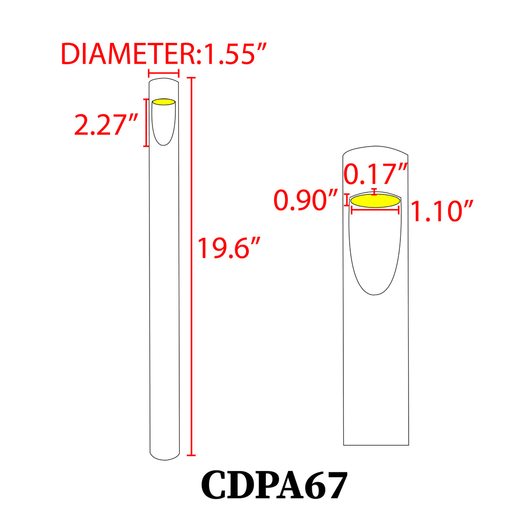 Outdoor Landscape Lighting LED 12V Low Voltage CDPA67 3W LED Uni Directional Slit Cylinder Aluminum Bollard Path Light 12V Low Voltage Outdoor Landscape Lighting