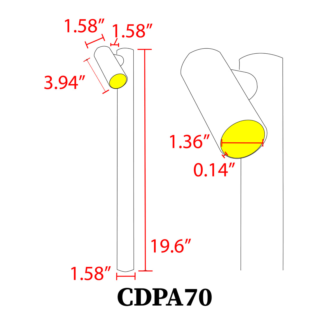 Outdoor Landscape Lighting LED 12V Low Voltage CDPA70 4x/8x/12x Package 3W 3000K Warm White Integrated LED Adjustable Directional Bollard Path Light Low Voltage Outdoor Landscape Lighting