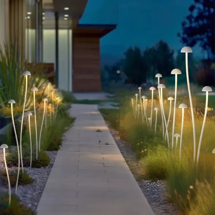 Outdoor Landscape Lighting LED 12V Low Voltage CDPA71 12V Mushroom Aluminum 3000K Warm White Integrated LED 12V Low Voltage Path Light