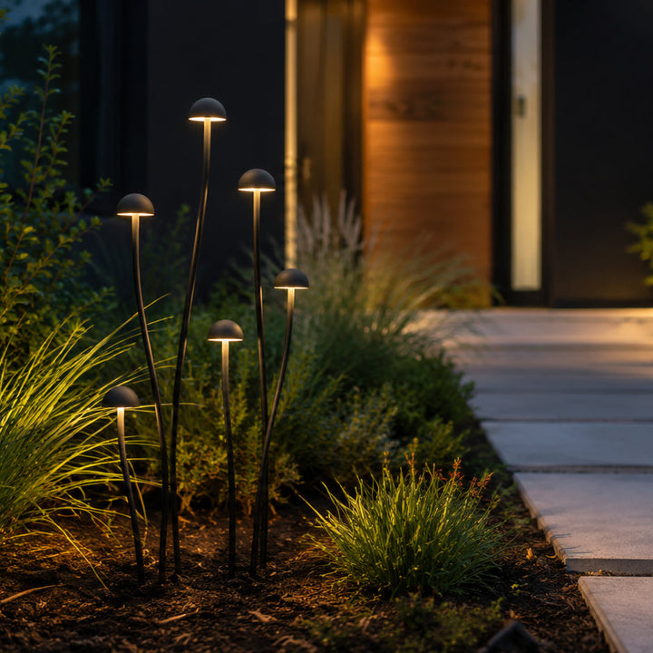 Outdoor Landscape Lighting LED 12V Low Voltage CDPA71 12V Mushroom Aluminum 3000K Warm White Integrated LED 12V Low Voltage Path Light