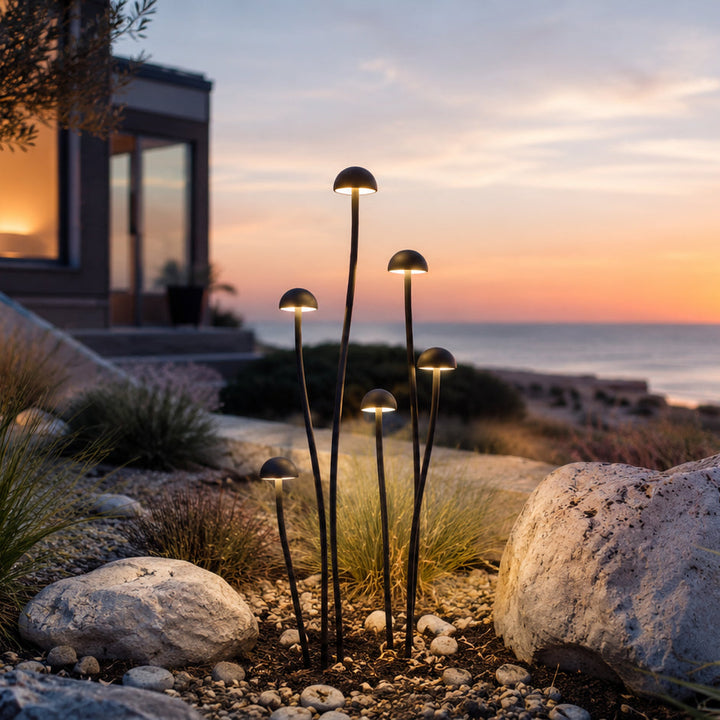 Outdoor Landscape Lighting LED 12V Low Voltage CDPA71 12V Mushroom Aluminum 3000K Warm White Integrated LED 12V Low Voltage Path Light
