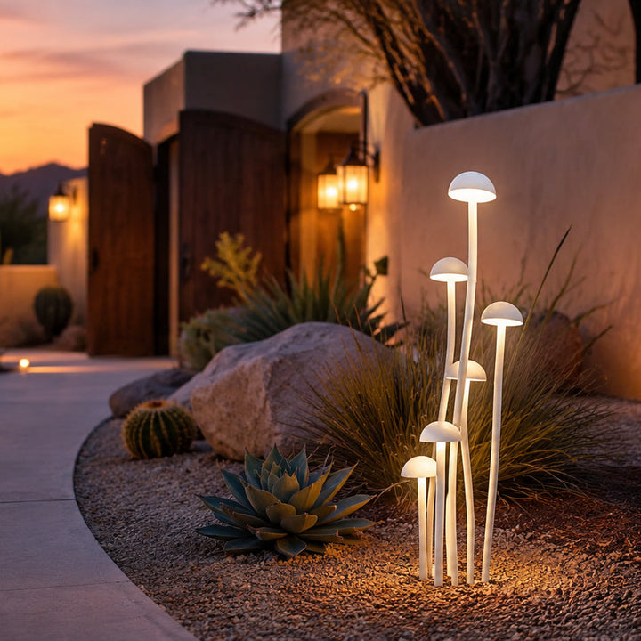 Outdoor Landscape Lighting LED 12V Low Voltage CDPA71 12V Mushroom Aluminum 3000K Warm White Integrated LED 12V Low Voltage Path Light