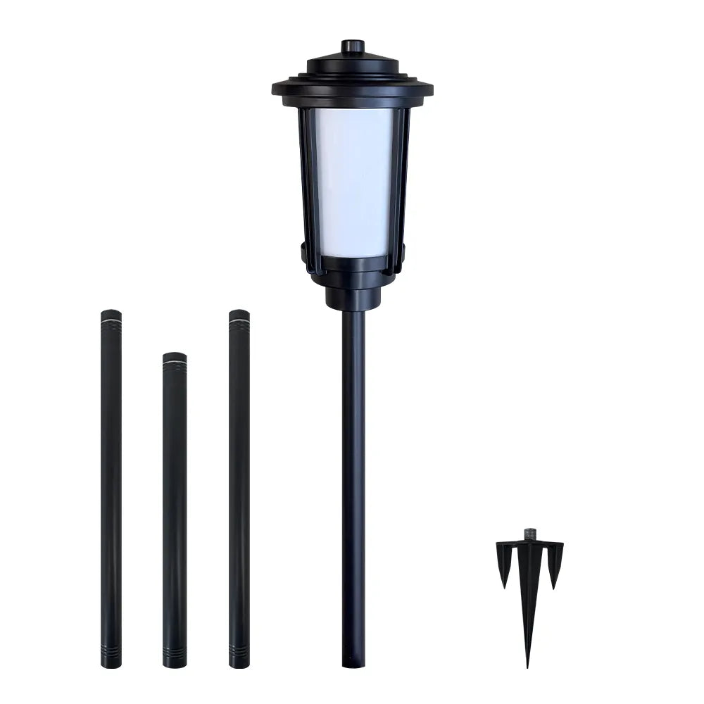 Outdoor Landscape Lighting LED 12V Low Voltage CDPA76 Heavy Duty Cast Aluminum 1.7W Integrated LED Outdoor Landscape 2200K Color Tiki Torch Tall Path Light