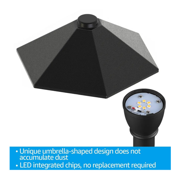 Outdoor Landscape Lighting LED 12V Low Voltage CDPA78 3W 12V AC/DC Low Voltage Hexagon Umbrella Hat 5CCT Integrated LED Aluminum Path Light