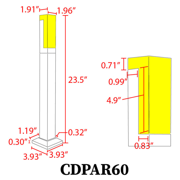 Outdoor Landscape Lighting LED 12V Low Voltage CDPAR60 Low Voltage RGBWC 3CCT LED Bollard Landscape Light | 12V Low Voltage Aluminum Path Light