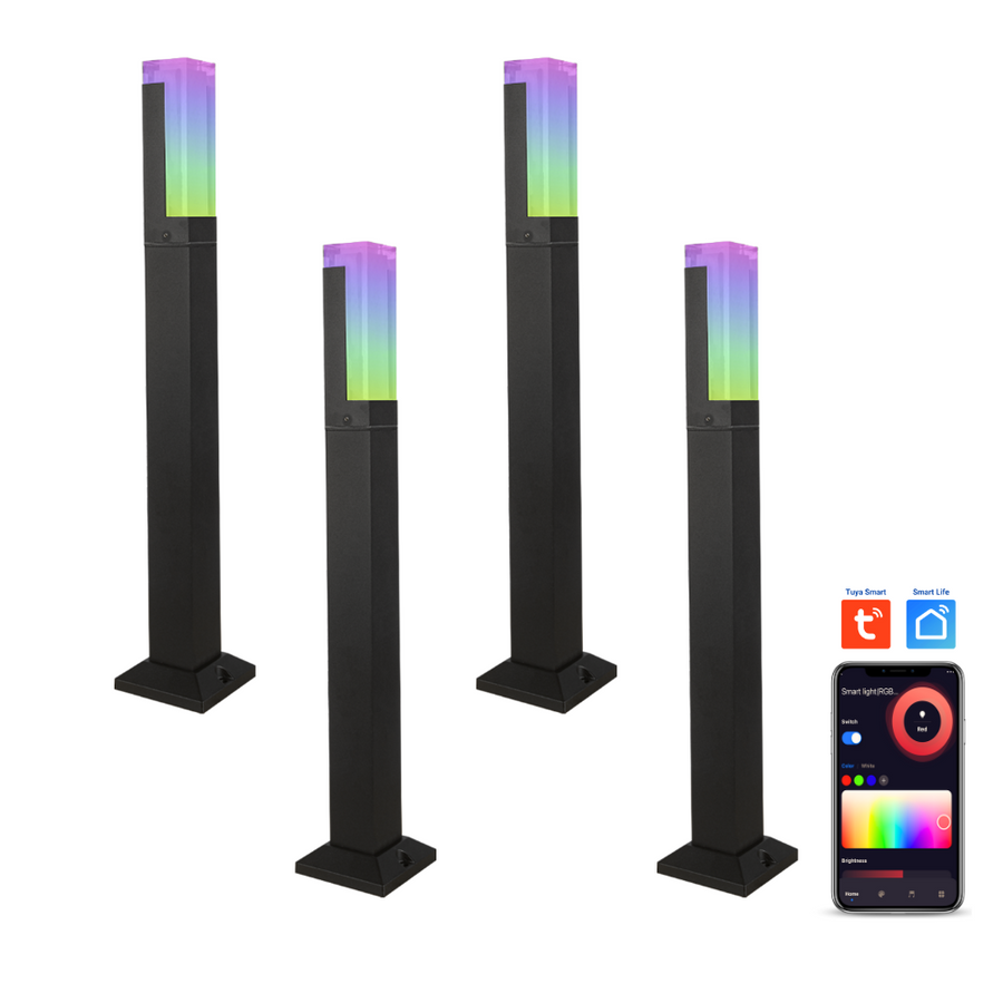 Outdoor Landscape Lighting LED 12V Low Voltage CDPAR60 4x/8x/12x Package Low Voltage RGBWC LED Bollard Landscape Light | 12V Low Voltage Aluminum Path Light 4 Pack