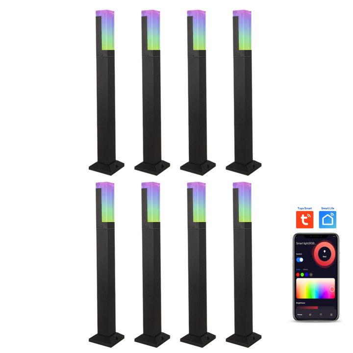 Outdoor Landscape Lighting LED 12V Low Voltage CDPAR60 4x/8x/12x Package Low Voltage RGBWC LED Bollard Landscape Light | 12V Low Voltage Aluminum Path Light 8 Pack