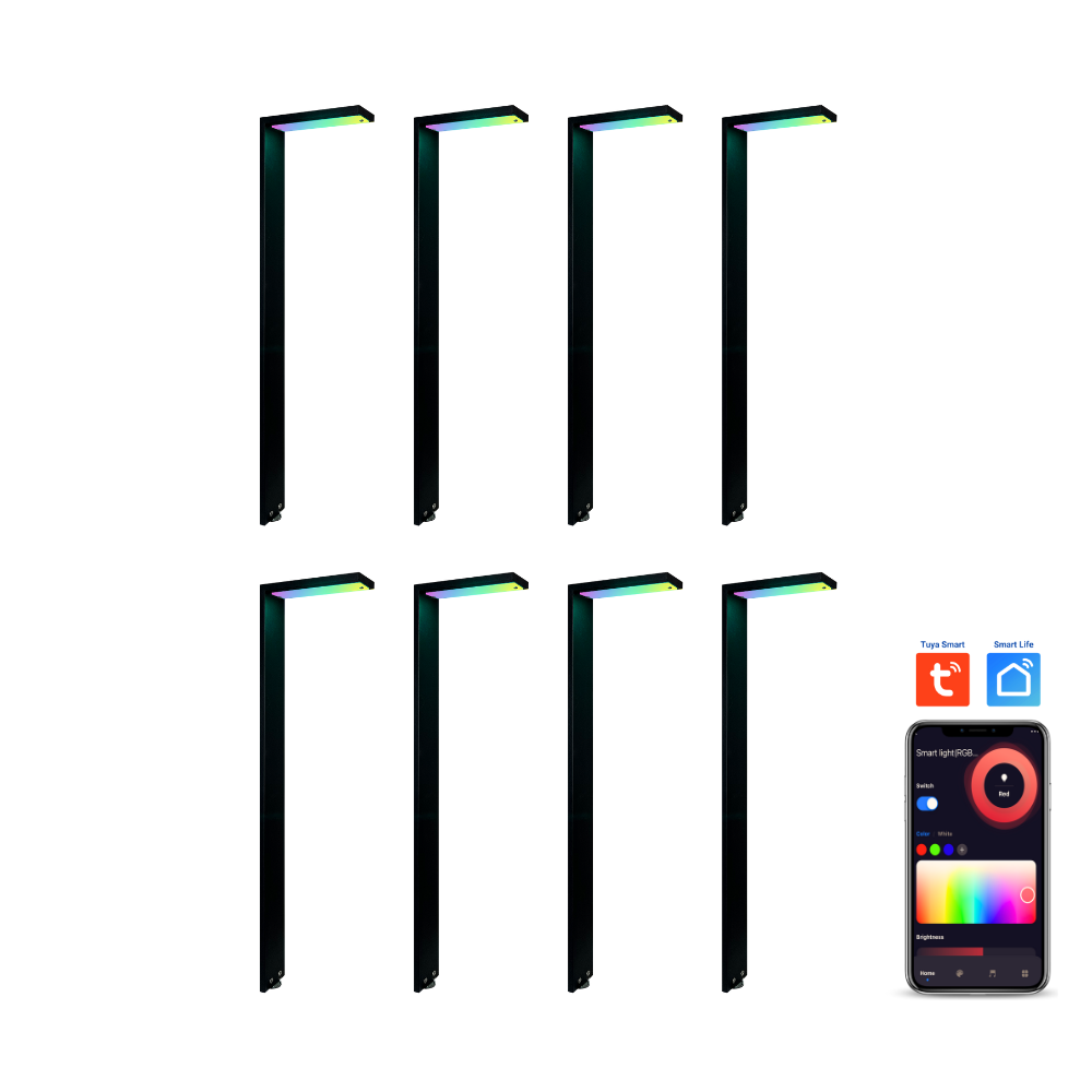 Outdoor Landscape Lighting LED 12V Low Voltage CDPSR58 4x/8x/12x Package Wi-Fi Smart RGBCW 3W Stainless Steel 12V Low Voltage Directional Pathway Light LED Bollard Landscape Lighting Black 8 Pack